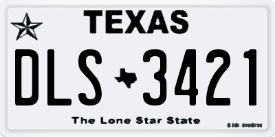 TX license plate DLS3421