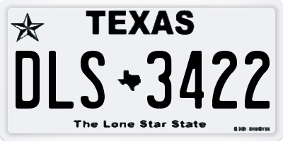 TX license plate DLS3422