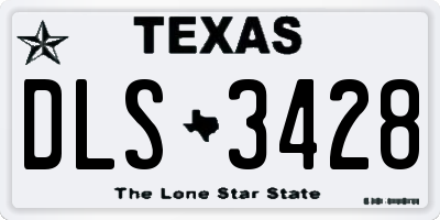 TX license plate DLS3428