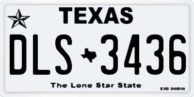 TX license plate DLS3436