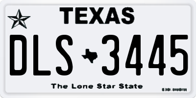 TX license plate DLS3445