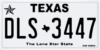 TX license plate DLS3447