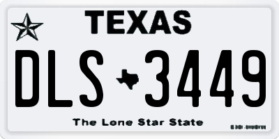 TX license plate DLS3449