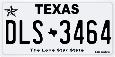 TX license plate DLS3464
