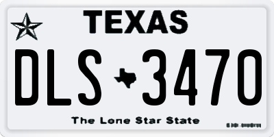 TX license plate DLS3470