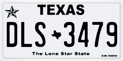 TX license plate DLS3479