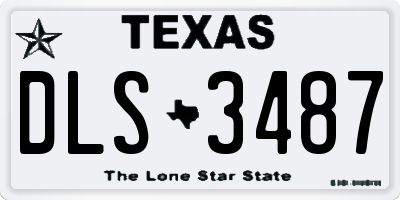 TX license plate DLS3487