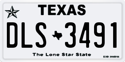 TX license plate DLS3491