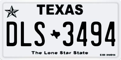 TX license plate DLS3494