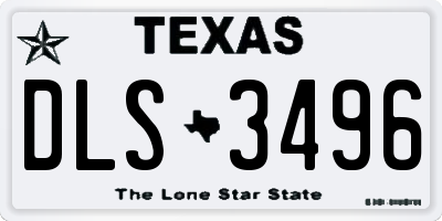 TX license plate DLS3496