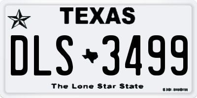 TX license plate DLS3499