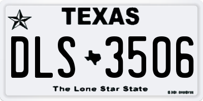 TX license plate DLS3506