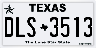 TX license plate DLS3513