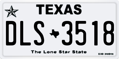TX license plate DLS3518
