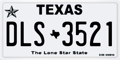 TX license plate DLS3521