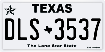 TX license plate DLS3537