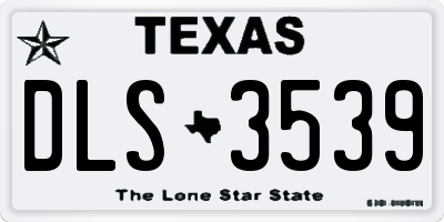 TX license plate DLS3539