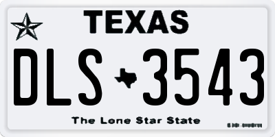 TX license plate DLS3543