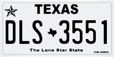 TX license plate DLS3551