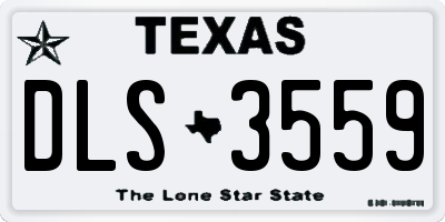 TX license plate DLS3559