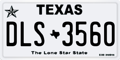 TX license plate DLS3560