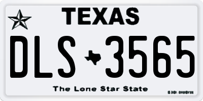 TX license plate DLS3565
