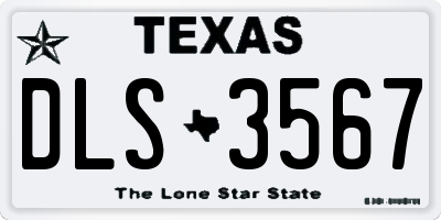 TX license plate DLS3567