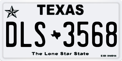 TX license plate DLS3568