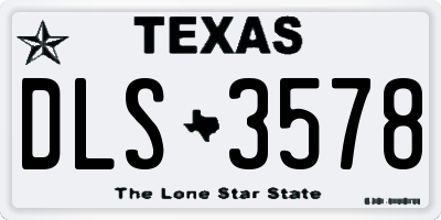 TX license plate DLS3578