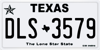 TX license plate DLS3579