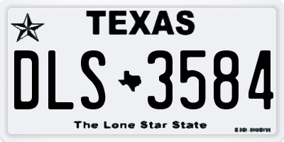 TX license plate DLS3584