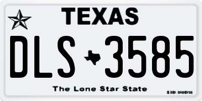 TX license plate DLS3585