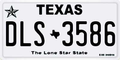 TX license plate DLS3586