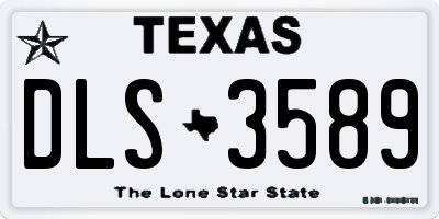 TX license plate DLS3589
