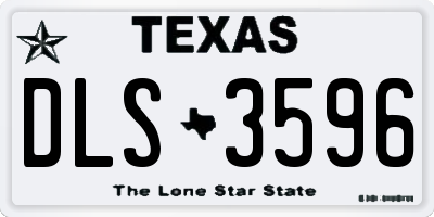 TX license plate DLS3596