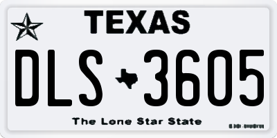 TX license plate DLS3605