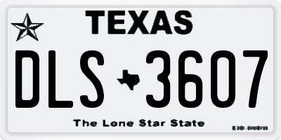 TX license plate DLS3607