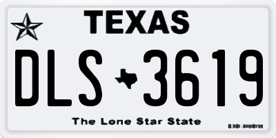 TX license plate DLS3619