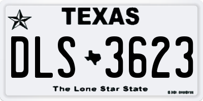 TX license plate DLS3623