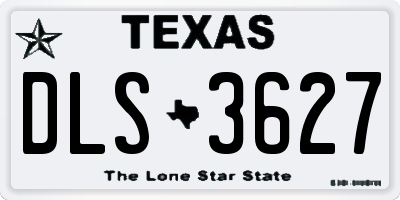 TX license plate DLS3627