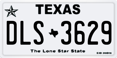 TX license plate DLS3629