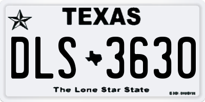 TX license plate DLS3630