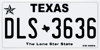 TX license plate DLS3636