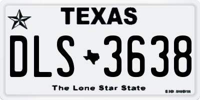 TX license plate DLS3638