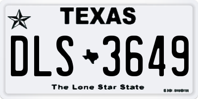 TX license plate DLS3649