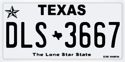 TX license plate DLS3667