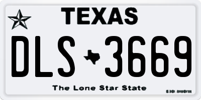 TX license plate DLS3669