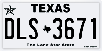 TX license plate DLS3671