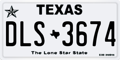 TX license plate DLS3674