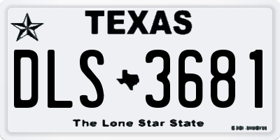 TX license plate DLS3681